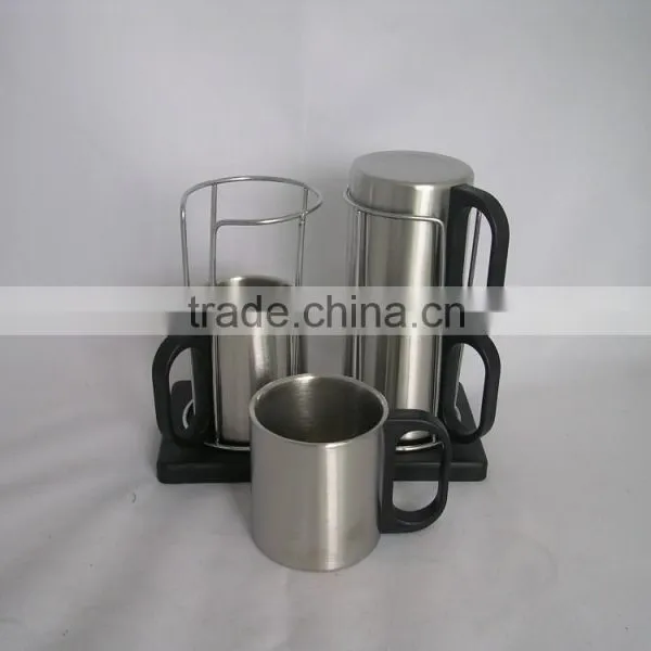 Four Piece 220ml Cup Set Eco-friendly FDA LFGB Double Layer Stainless Steel Coffee Mug Cup Tumbler photo-2