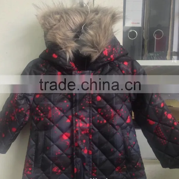 240T POLYESTER PONGEE PRINTING GIRLS COTTON COAT