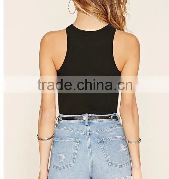 OEM Custom Printing Top Slim Fit Vest I-shape Crop Top for Women photo-4