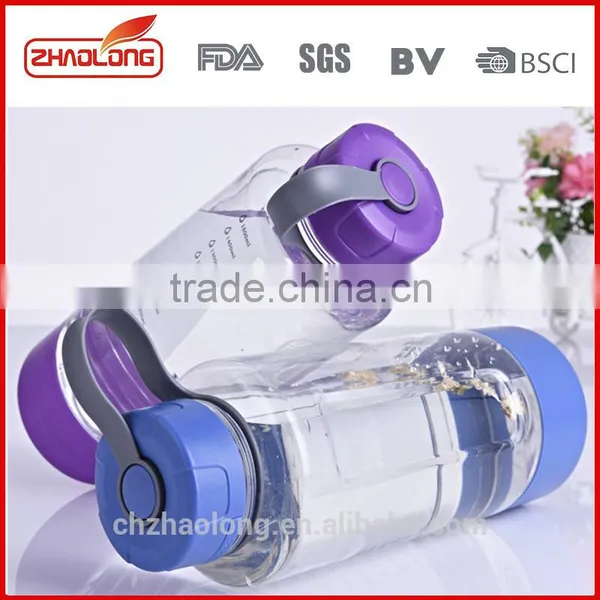 1000ml Clear Mesasureing Wide Mouth Water Bottle for Sports