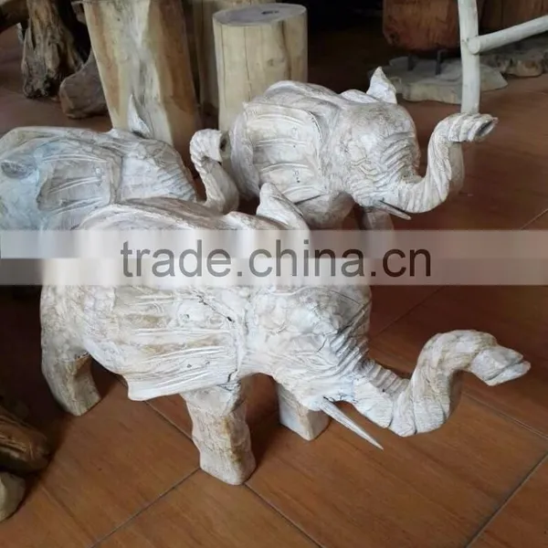 Teak Wood Elephant (Set of Three) Animal Series Home Decoration photo-2
