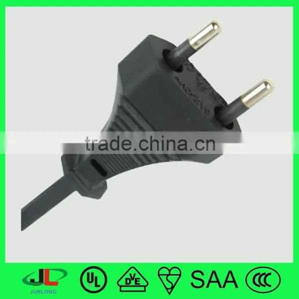 VDE Approved Black 2 Pin Electrical Extension Cord Plug photo-3