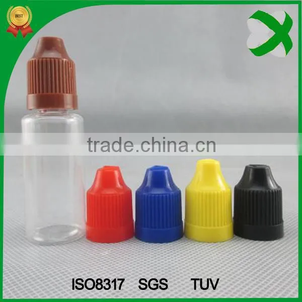 Clear Plastic e Liquid Bottle With Childproof Cap and Long Thin Tip