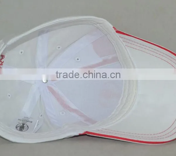 Guangzhou Hat Factory Professional Custom 100% Cotton White/red Promotional Baseball Cap photo-5