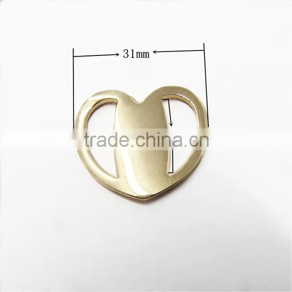 Heart Shape Light Gold Color Metal Belt Buckle photo-2