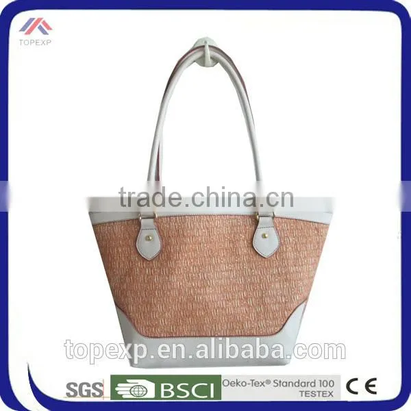 Leather Handles Straw Bag Summer For Adults photo-3