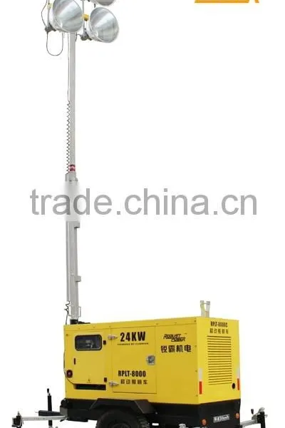 Heavy Duty 150m Lighting Coverage Radius Hydraulic Mast Mobile Tower Numbers of Lamps,power of Lamp and Genset Customized photo-5