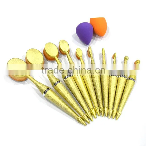 10pcs Pink Oval Multi-purpose Full Usage Use Makeup Brush Ruber Handle Toothbrush Set photo-4