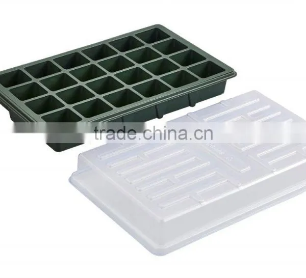 High Quantity 24 Cells Black PS Seeding Tray With Lid photo-2