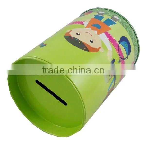 High Quality Cartoon Round Coin Tin Can Piggy Bank photo-3