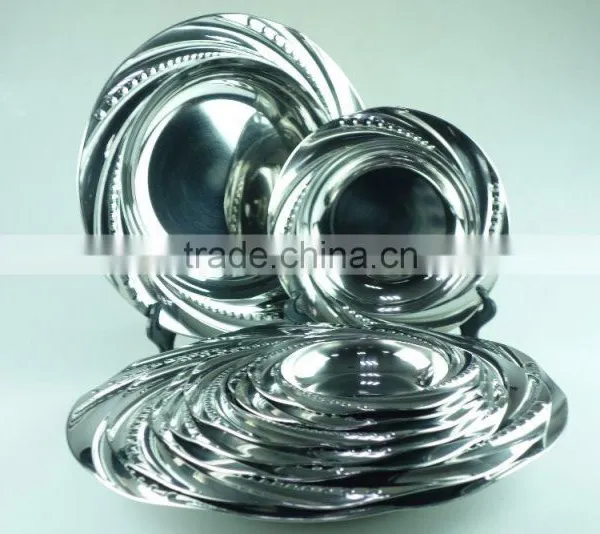 Best Selling Products Multi Size Stainless Steel Plates Dishes, Round Plate Design photo-4