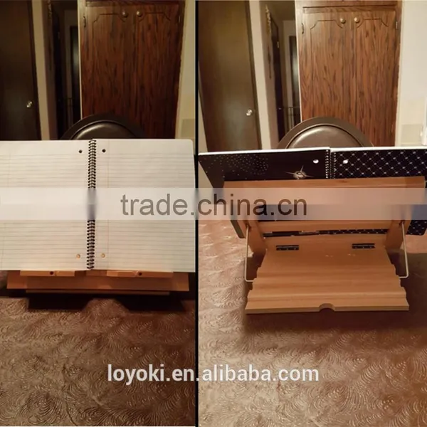 Table Easel & Book Stand Wholesale 2016 New Arrival Adjustable Beech Wood Folding Ipad Stand Book Display Stand photo-4