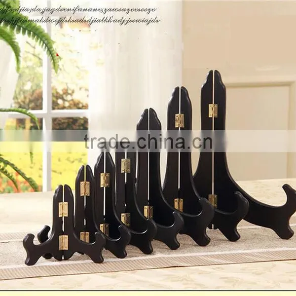 Black Wooden Plate Display Easel Holder Brace Stand photo-2