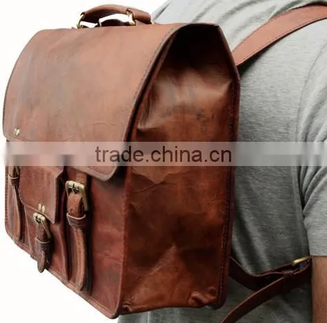 Classic Design Handmade Vintage Leather College Bag photo-4
