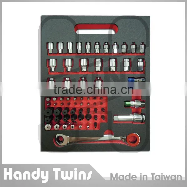68 Pieces Go Thru Socket Ratcheting Wrench Set