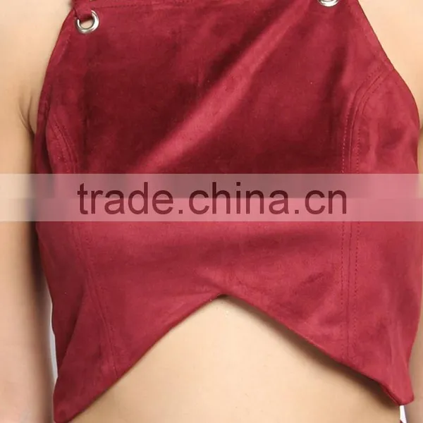 Mogan Faux Suede Eyelet Strap Tank Top Boho Sexy Bralette Cami Top photo-5