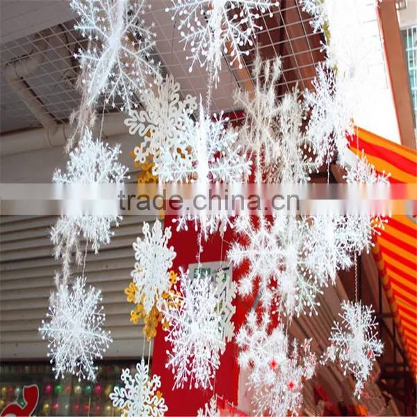 2017 Christmas Hanging Decoration Ornaments Snowflake Chrismas Plastic Snowflakes photo-2