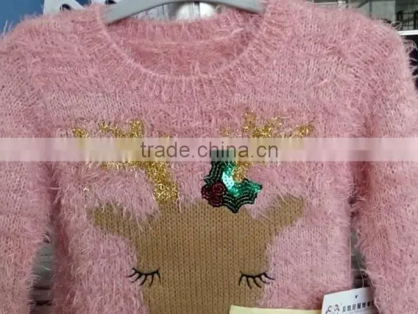 Kids Wholesale Eyelash Knit Christmas Sweater (KS0437) photo-3
