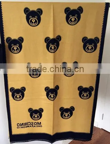 2017 New Model Yong Ladies Scarf Printed Bear Pattern Imitated Cashmere Material 190*65cm Girl Cappa photo-6