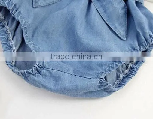 Blue Denim Bloomer Baby Diaper Cover Size for Newborn to 24 Month photo-3