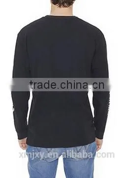 Front&Sleeve Print Long Sleeve Black Tee for Man photo-3