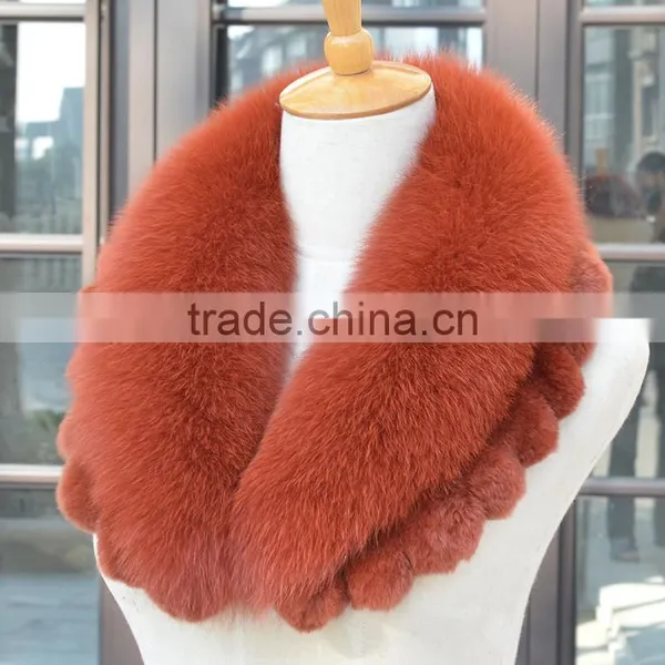 Myfur Top Quality Women Coat Fox Fur Collar With Rabbit Fur Trimmed photo-2