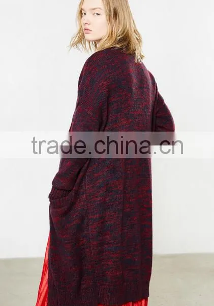 Women's Long Tunic Wrap Around Mixed Wool Cardigan Sweater With Wholesale Price photo-4