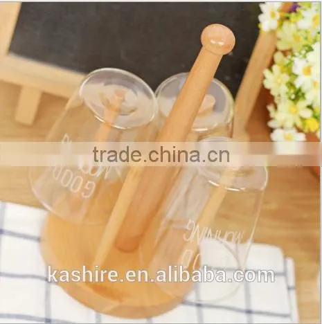 2015 New Products Household Kitchen Round Wood Drain Cup Hanger Rack photo-2