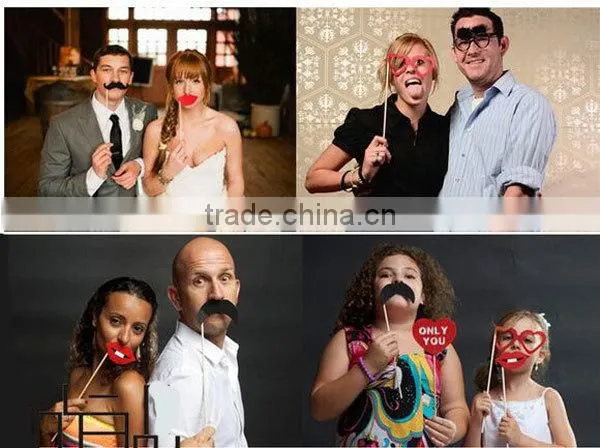 50pcs Party Photo Booth Props Moustache on A Stick Weddings Christmas Birthday Party photo-5