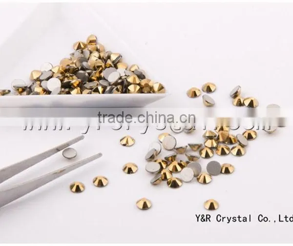 SS5 1.7-1.8mm Aurum Color Round Flat Backs Non Hotfix Rhinestone photo-4