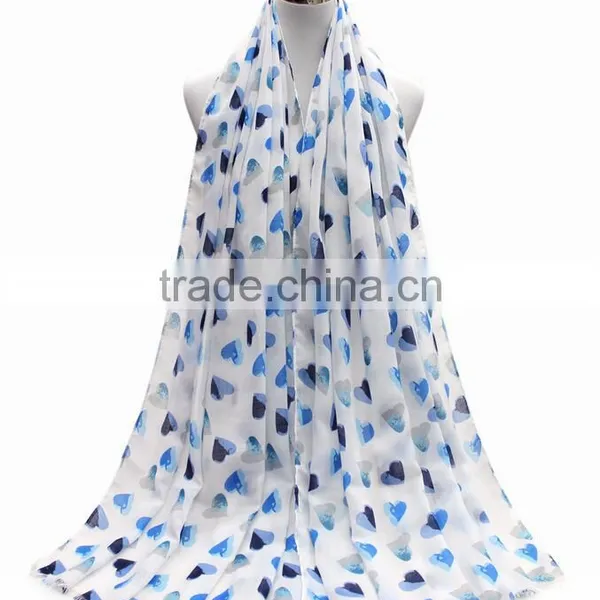 China Factory Heart Print Scarf Women Hijab photo-4