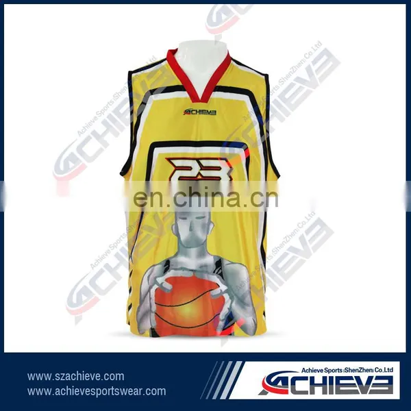2017 Latest Best Basketball Jersey Design ,black /blue /yellow Color Basketball Uniform Design photo-3