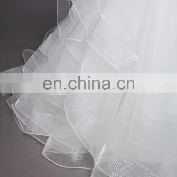 Wihte Sleeveless Off-Shoulder Ruffled Trumpet Wedding Dress photo-6