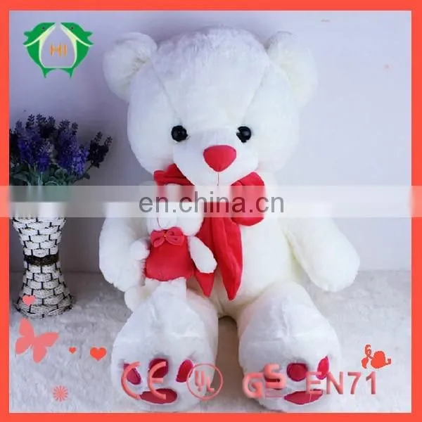 HI EN71 Valentine Best Gift Big Soft White Lovely Teddy Red Heart Large Stuffed Toy Animals photo-4