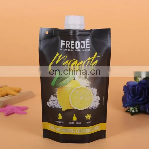 Reusable Custom Colorful Printing Plastic Mango/coconut Water/lemon Juice Stand up Spout Pouch Bag photo-5