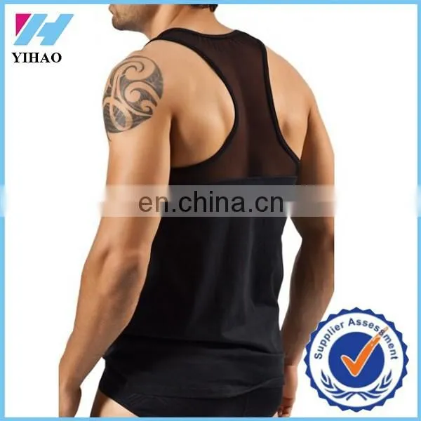 Yihao Blank Gym Mens Stringer Singlet Wholesale Custom Stringer Tank Top,OEM Servic Adults Sports Wear Tank Top