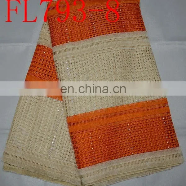 Free Shipping Guipure Lace Fabric African Cord Lace Fabric 2 Color Lace photo-3