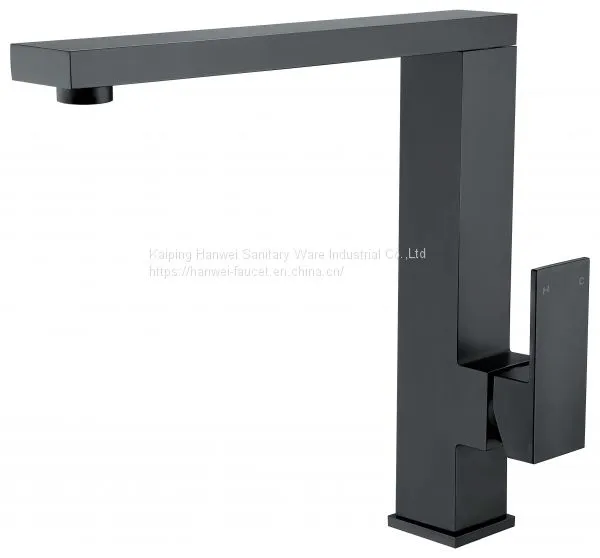 Deck Mounted Black Color Chrome Finished Swivel 3 Way Kitchen Faucet Supplier Brass Kitchen Faucet photo-2