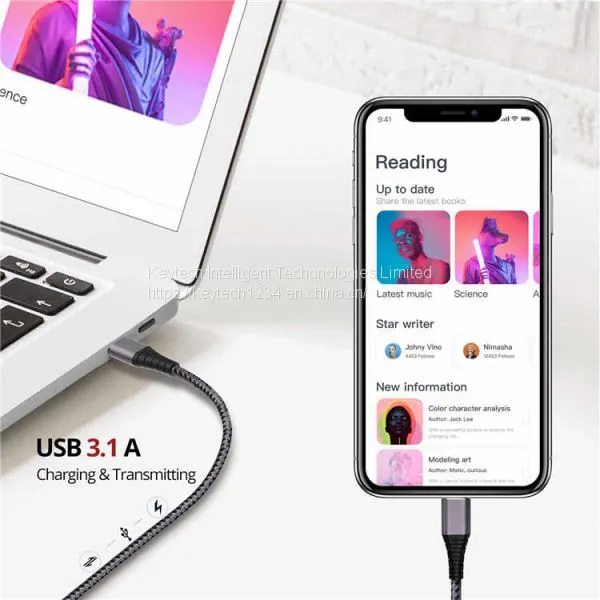 KAL020 023 PD 3A Fast Charger Cable Lightning to Type C Nylon Braided Data Cable for Iphone 8 X Xr photo-3