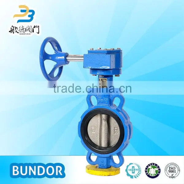 High Performance Hot Sale Epdm Seat Wafer Type Worm Gear Water Air Shut off Butterfly Valve photo-5