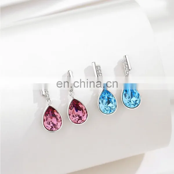 925 Sterling Silver Needle Heart Earrings Made With Austrian Crystals Birthstone Jewelry Gifts for Women photo-4