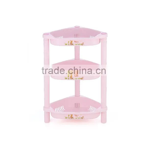 Bathroom 3 Layer Triangle Plastic Storage Rack Multi-use Shelf photo-3