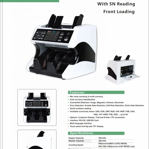 White Counting Machine Piece Fake Money Bill Counter photo-5