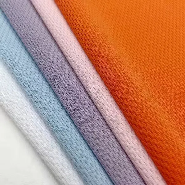 100%Polyester Knit Breathable Wicking Bird Eye Mesh Dry Fit Fabric Activewear Eyelet Birdeye Cycling Jersey Fabric For Sportswear Garment