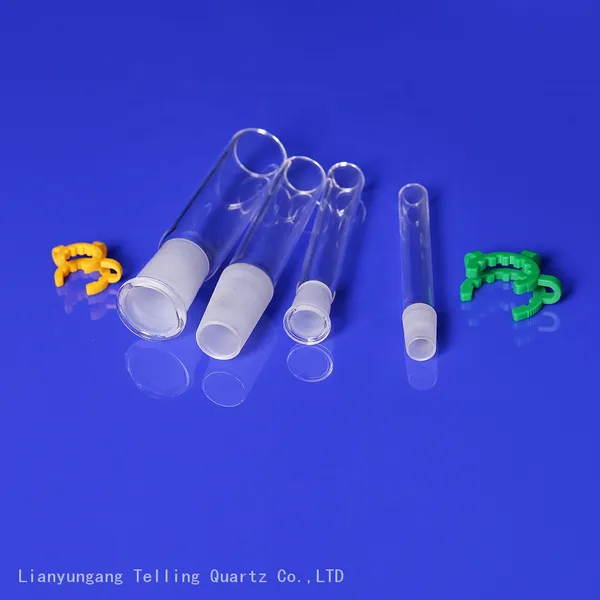 Male and Female Frosted Joint Quartz Glass Joint Tubes With Free Clip photo-3