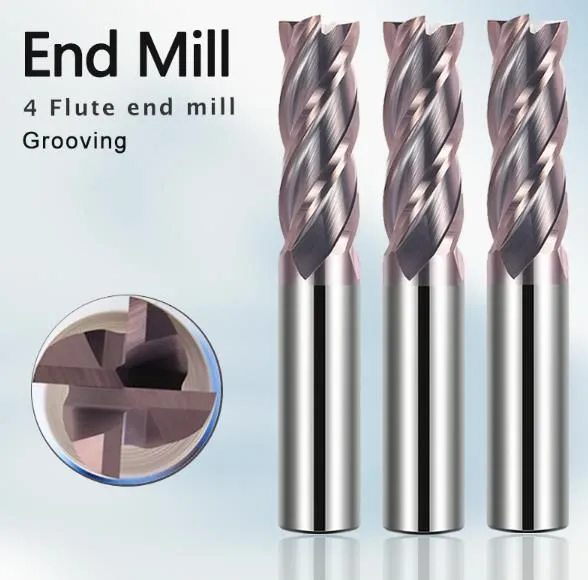 38 Spiral 4 Flutes Flat Tungsten Carbide Endmills for Steel