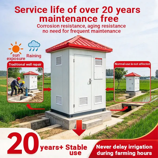Casa de pozo de fibra de vidrio impermeable IP66 de alta resistencia, quiosco de pozo GRP para infraestructura municipal de agua urbana