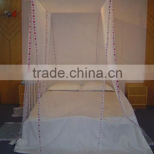 Dot Serging Multi-door 4 Poster Square Bed Canopy Mosquito Net ,Square Bed Mosquito Net For Double Bed photo-2