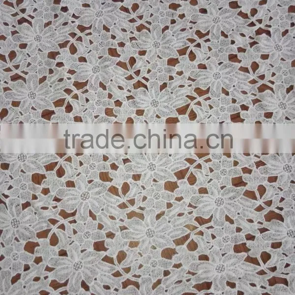 2016 Embroidery Lace Milk Silk Fabric Polyester Lace Fabric for Making Dress photo-2