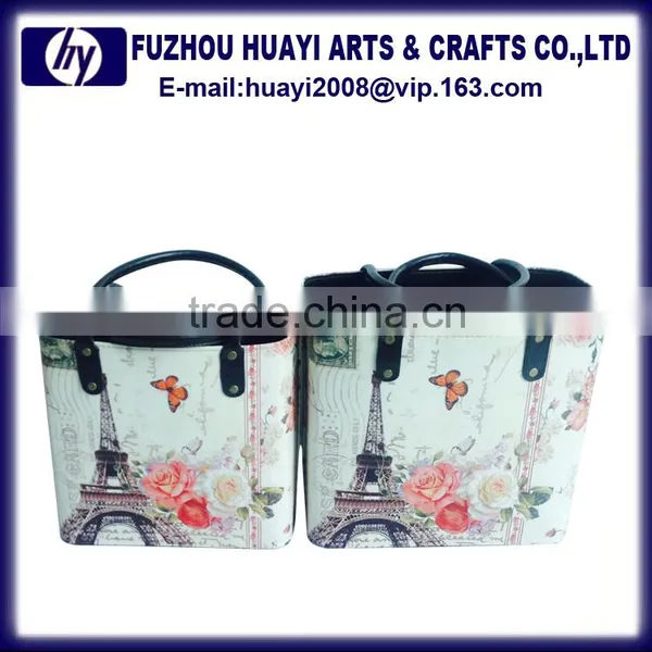 New Design Mini Gift Basket of Empty Customize pu Leather Basket for Gift photo-2